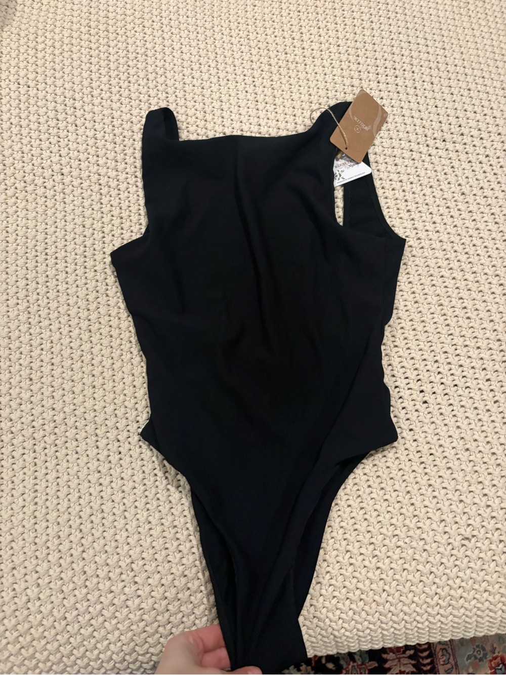 New boat neck black Berlook one piece swimsuit